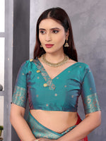 Thumbnail for Sonakshi Women's Gajri Banarasi Silk Zari Woven Traditional Saree with Blouse