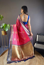 Thumbnail for Sonakshi Women's Maharani Banarasi Silk Zari Woven Traditional Saree with Blouse
