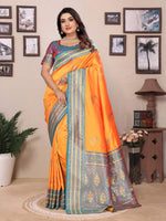 Thumbnail for Sonakshi Women's Fenta Banarasi Silk Zari Woven Traditional Saree with Blouse