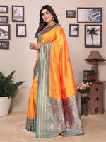 Thumbnail for Sonakshi Women's Fenta Banarasi Silk Zari Woven Traditional Saree with Blouse