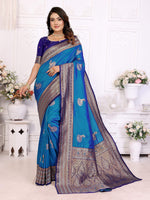 Thumbnail for Sonakshi Women's Feroji Banarasi Silk Zari Woven Traditional Saree with Blouse