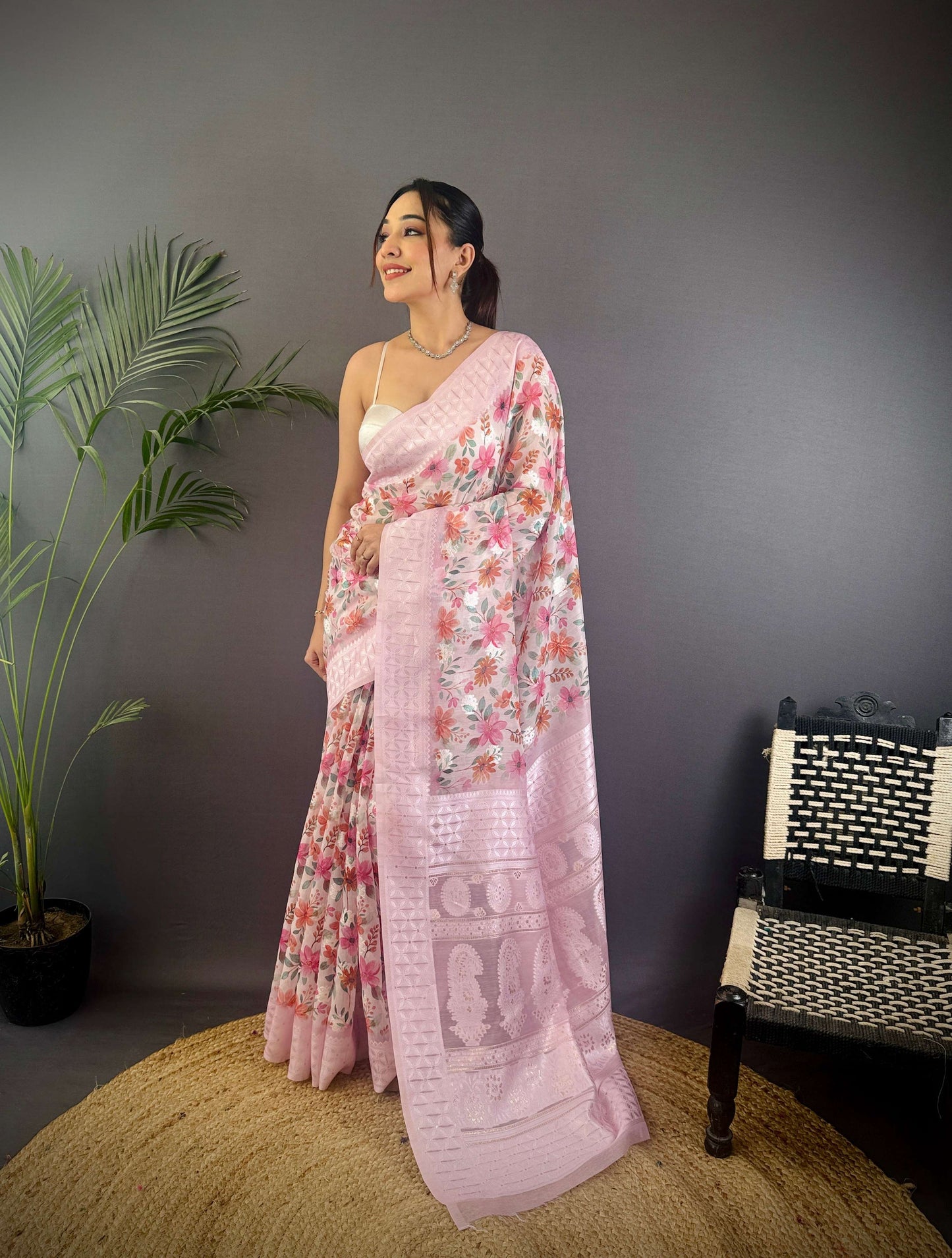 Sonakshi Women's Move Blend Silk Jacquard Woven Traditional Saree with Blouse - Distacart