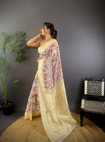 Thumbnail for Sonakshi Women's Chandan Blend Silk Jacquard Woven Traditional Saree with Blouse