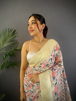 Thumbnail for Sonakshi Women's Chandan Blend Silk Jacquard Woven Traditional Saree with Blouse