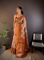 Thumbnail for Sonakshi Women's Tamba Blend Silk Jacquard Woven Traditional Saree with Blouse