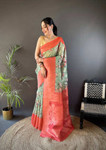 Thumbnail for Sonakshi Women's Gajri Blend Silk Jacquard Woven Traditional Saree with Blouse