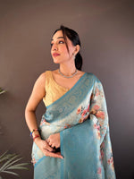 Thumbnail for Sonakshi Women's Feroji Blend Silk Jacquard Woven Traditional Saree with Blouse