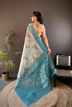 Thumbnail for Sonakshi Women's Feroji Blend Silk Jacquard Woven Traditional Saree with Blouse