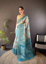 Thumbnail for Sonakshi Women's Feroji Blend Silk Jacquard Woven Traditional Saree with Blouse