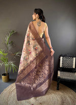 Thumbnail for Sonakshi Women's Coffee Blend Silk Jacquard Woven Traditional Saree with Blouse