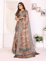 Thumbnail for Sonakshi Women's Tamba Mulberry Silk With Digital Prints Saree with Blouse