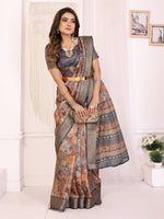 Thumbnail for Sonakshi Women's Tamba Mulberry Silk With Digital Prints Saree with Blouse