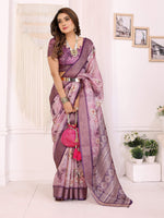 Thumbnail for Sonakshi Women's Jamli Mulberry Silk With Digital Prints Saree with Blouse