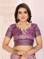 Thumbnail for Sonakshi Women's Jamli Mulberry Silk With Digital Prints Saree with Blouse