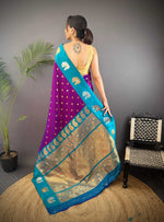 Thumbnail for Sonakshi Women's Jamli Banarasi Silk Zari Weaving Saree with Blouse