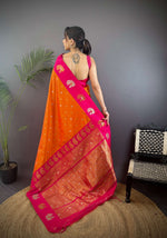 Thumbnail for Sonakshi Women's Fenta Banarasi Silk Zari Weaving Saree with Blouse