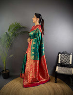Thumbnail for Sonakshi Women's Seagreen Banarasi Silk Zari Weaving Saree with Blouse