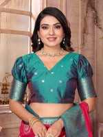 Thumbnail for Sonakshi Women's Maharani Banarasi Silk Zari Weaving Saree with Blouse