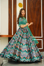 Thumbnail for Sonakshi Women's Rama Silk Digital Printed Lehenga Choli Set