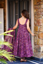 Thumbnail for Sonakshi Women's Purple Masleen With Heavy Digital Printed Anarkali Gown Set With Dupatta - Distacart
