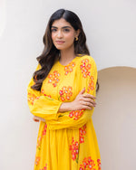 Thumbnail for Sonakshi Women's Yellow Kota Checks With Heavy Digital Printed Anarkali Gown Set - Distacart