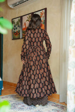 Thumbnail for Sonakshi Women's Black Heavy Rayon With Heavy Digital Printed Anarkali Gown Set - Distacart