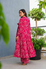 Thumbnail for Sonakshi Women's Pink Heavy Rayon With Heavy Digital Printed Anarkali Gown Set - Distacart