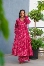 Thumbnail for Sonakshi Women's Pink Heavy Rayon With Heavy Digital Printed Anarkali Gown Set - Distacart