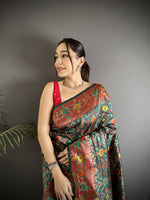 Thumbnail for Sonakshi Women's Black Banarsi Silk Tassel Weaving Traditional Saree with Blouse - Distacart