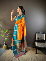 Thumbnail for Sonakshi Women's Yellow Soft Banarasi Silk Zari Weaving Traditional Saree with Blouse - Distacart