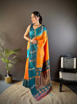 Thumbnail for Sonakshi Women's Yellow Soft Banarasi Silk Zari Weaving Traditional Saree with Blouse - Distacart