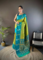 Thumbnail for Sonakshi Women's Parrot Soft Banarasi Silk Zari Weaving Traditional Saree with Blouse - Distacart