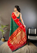 Thumbnail for Sonakshi Women's Green Soft Banarasi Silk Zari Weaving Traditional Saree with Blouse - Distacart
