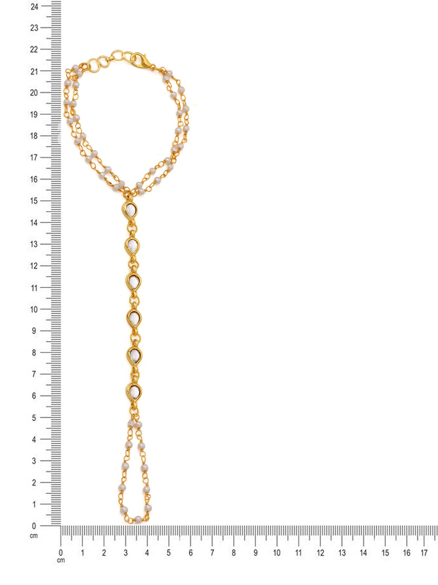 Ruby Raang Gold Kundan Haath Phool