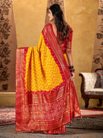 Thumbnail for NOZ2TOZ Women's Tussar Silk Yellow Printed Designer Saree With Blouse Piece - Distacart