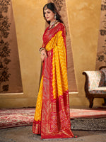 Thumbnail for NOZ2TOZ Women's Tussar Silk Yellow Printed Designer Saree With Blouse Piece - Distacart