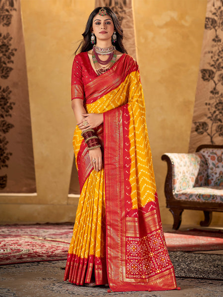 NOZ2TOZ Women's Tussar Silk Yellow Printed Designer Saree With Blouse Piece - Distacart