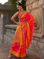 Thumbnail for NOZ2TOZ Women's Silk Blend Orange Woven Design Designer Saree With Blouse Piece - Distacart