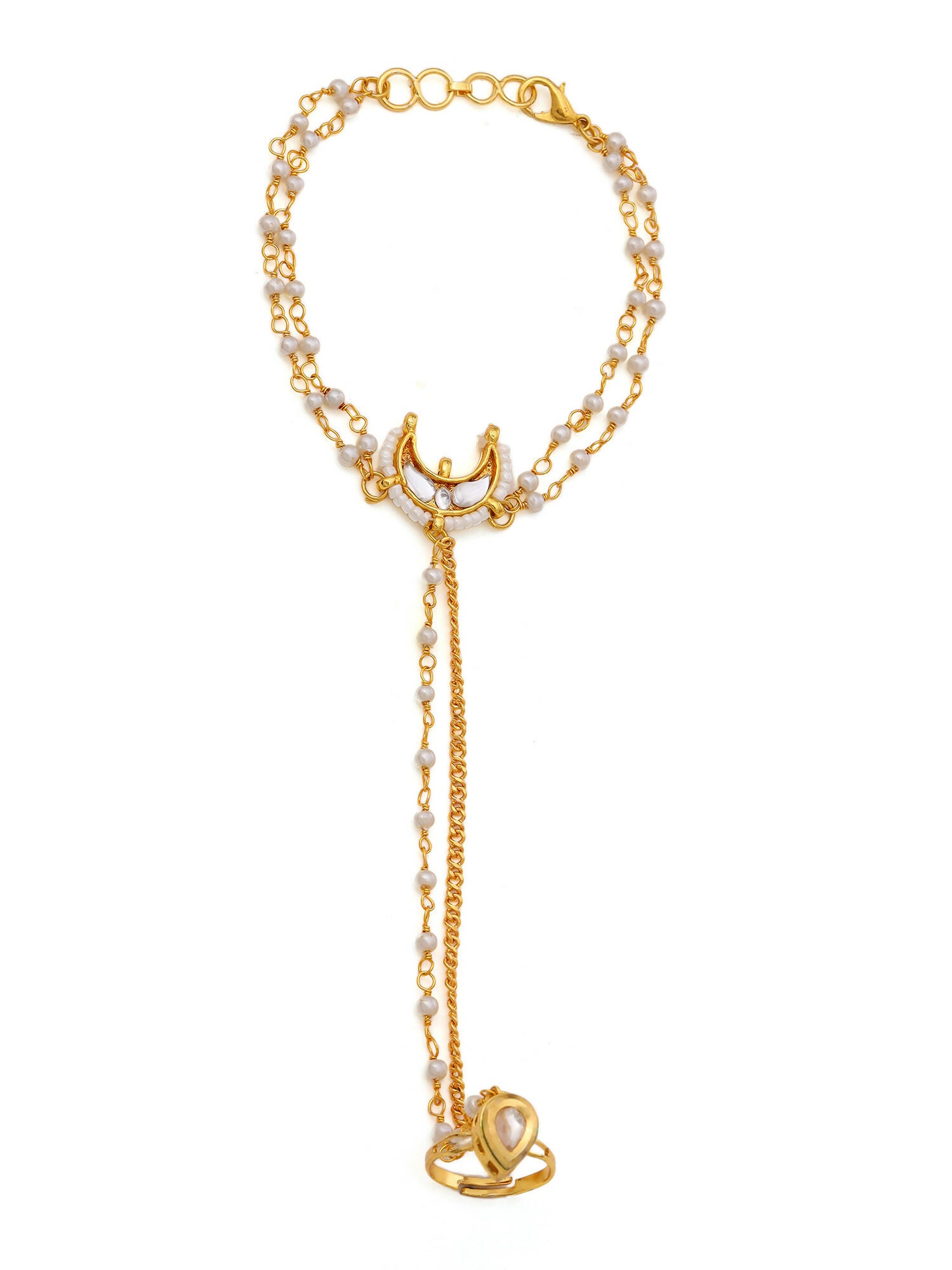 Ruby Raang Gold Chand Kundan Haath Phool