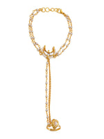 Thumbnail for Ruby Raang Gold Chand Kundan Haath Phool