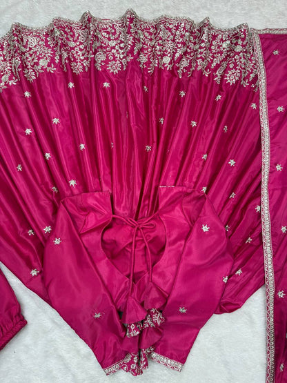 Prazu Fashion Pink Silk Thread With Sequence Anarkali Suit - Distacart