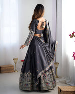 Thumbnail for Lehenga Mart Designer Bollywood Style Wedding Lehenga Choli - Grey - Distacart