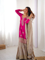 Thumbnail for Lehenga Mart Designer Ready To Wear Sharara Suit Dupatta For Women-Pink - Distacart