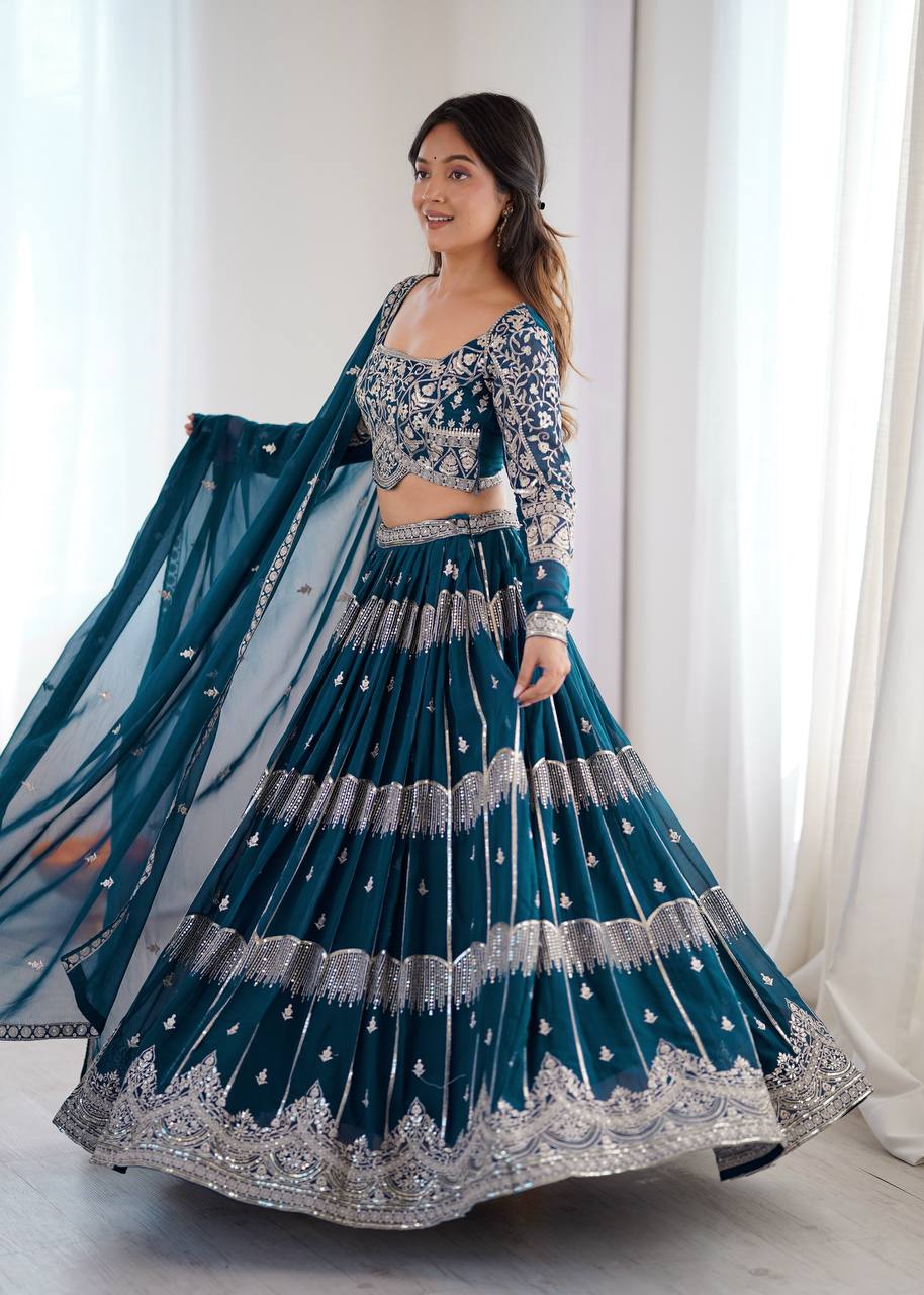 Lehenga Mart Gorgeous Lehenga Choli For Wedding-Blue - Dista