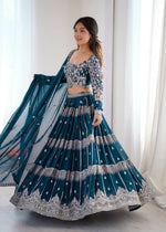 Thumbnail for Lehenga Mart Gorgeous Lehenga Choli For Wedding-Blue - Dista