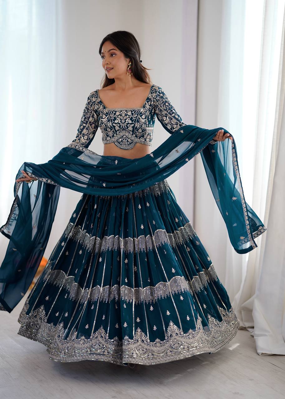 Lehenga Mart Gorgeous Lehenga Choli For Wedding-Blue - Dista