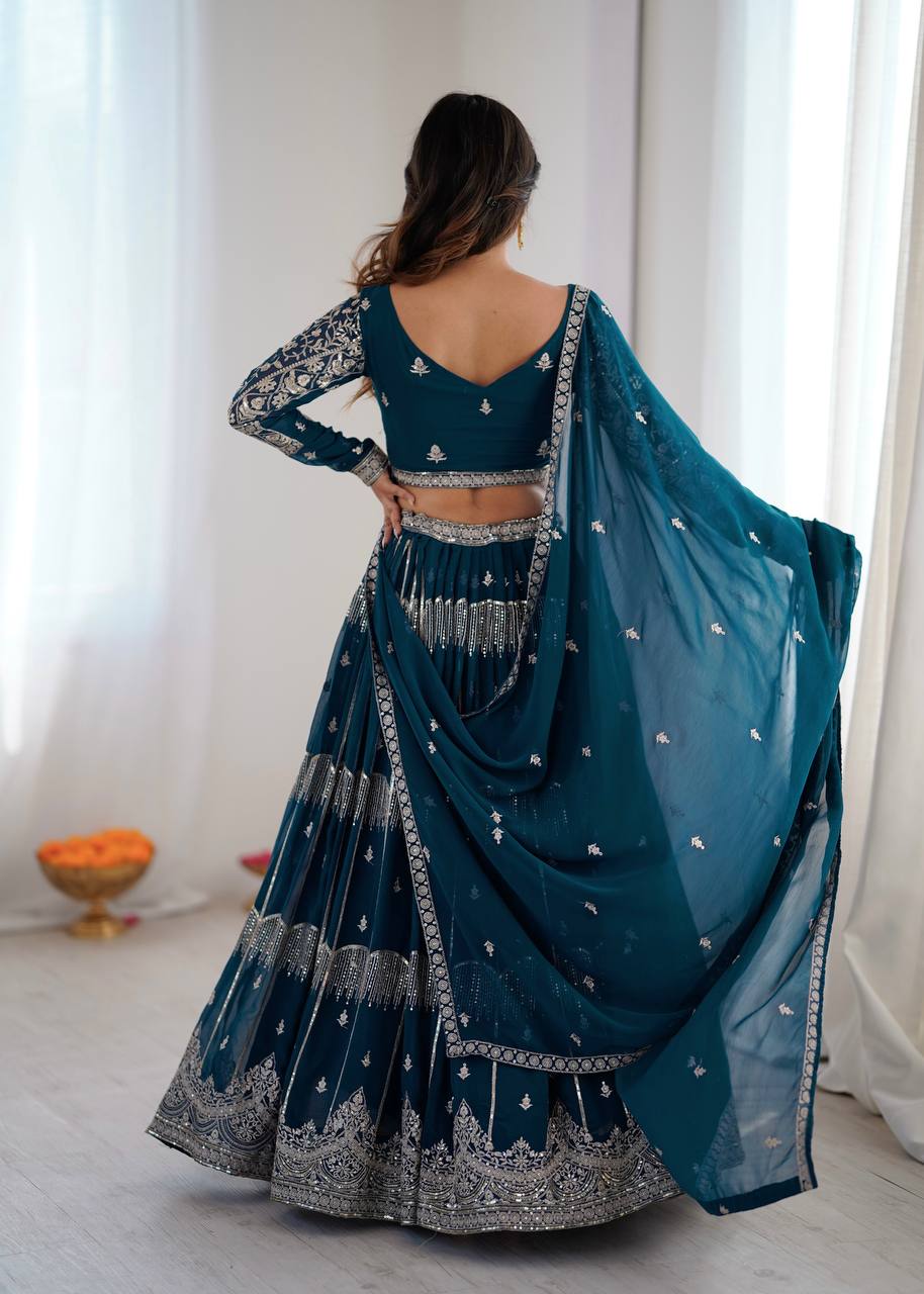 Lehenga Mart Gorgeous Lehenga Choli For Wedding-Blue - Dista