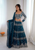Thumbnail for Lehenga Mart Gorgeous Lehenga Choli For Wedding-Blue - Dista