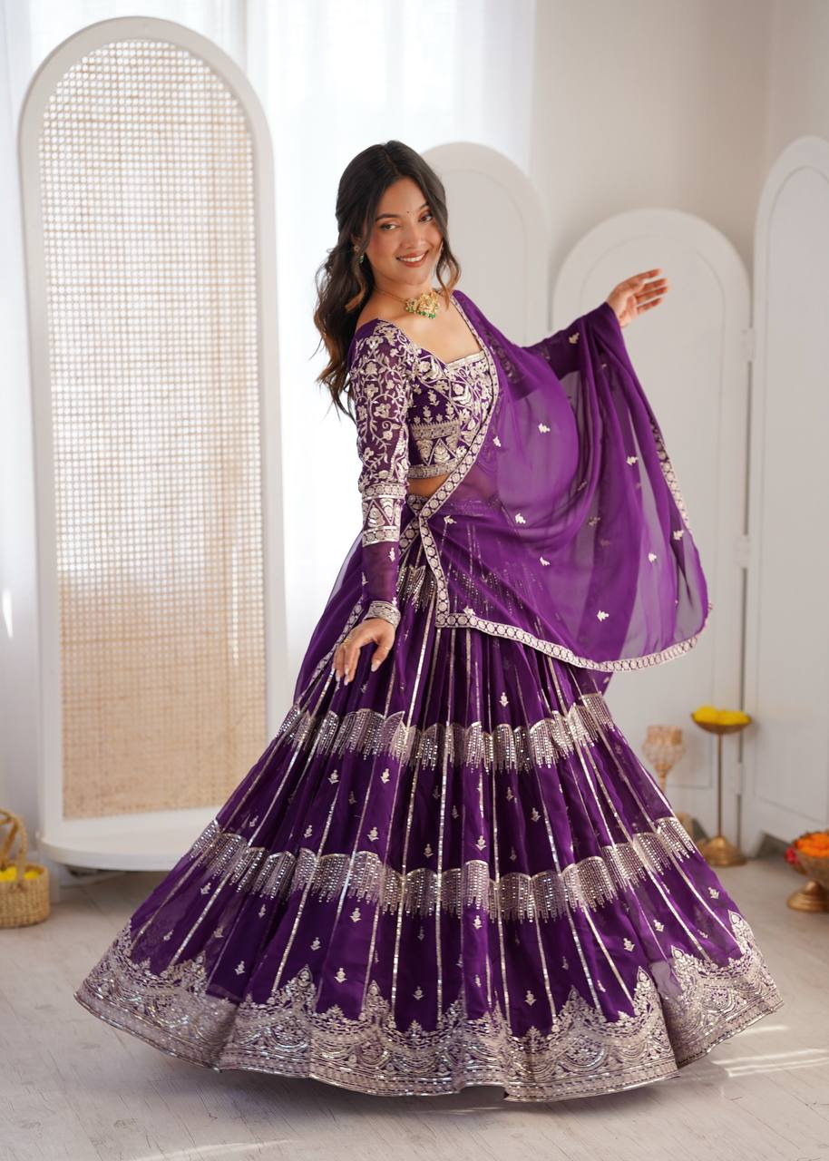 Lehenga Mart Gorgeous Lehenga Choli For Wedding-Purple - Dista