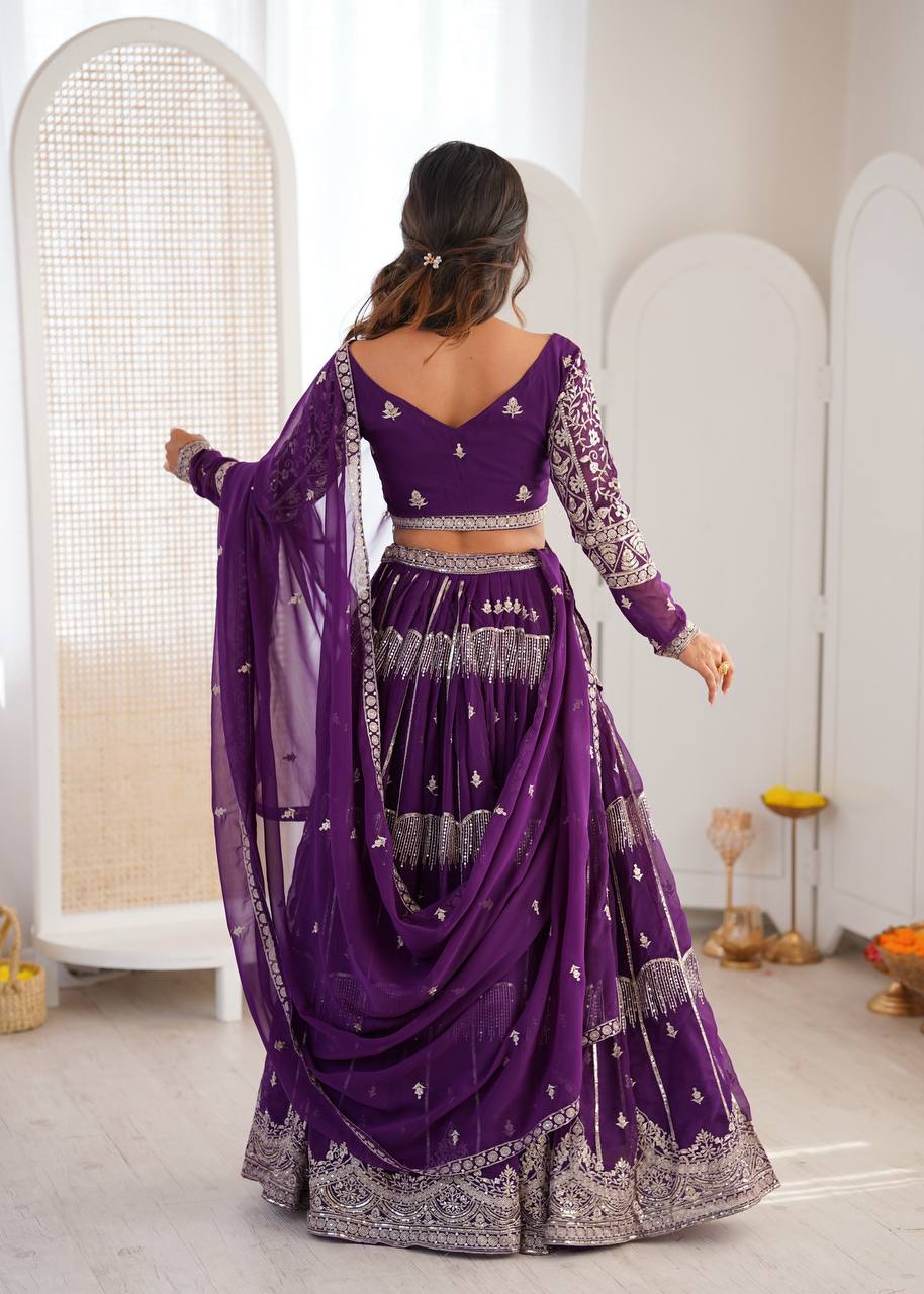 Lehenga Mart Gorgeous Lehenga Choli For Wedding-Purple - Dista